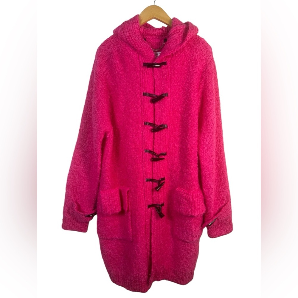 Gretchen Scott Boucle Stadium Coat Pockets Hood Toggle Buttons Size medium/ lg
